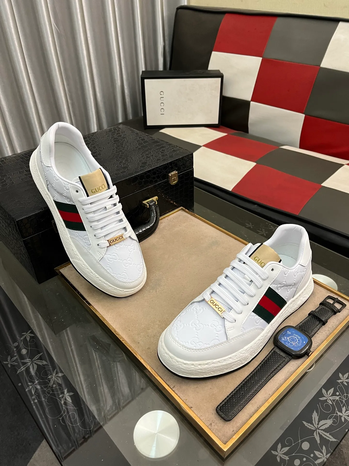Men's shoes 💰420⌚️⌚️ (GUCCI-Gucci) luxury brand sports and casual shoes, imported original material, sheepskin lining, high-end and comfortable, original outsole is light and wear-resistant! Purely handmade, details determine quality! 38-442️⃣colors available